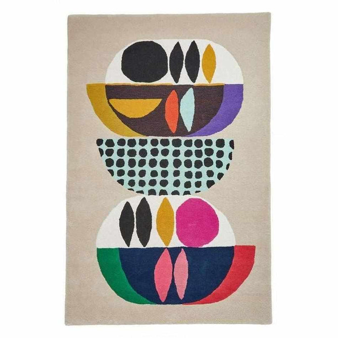 Inaluxe Modern Abstract Designer Wool Neon IX11 Beige/Cream/Blue/Black/Multicolour Rug-Think Rugs-Rug Love - The Most Loved Rug Store