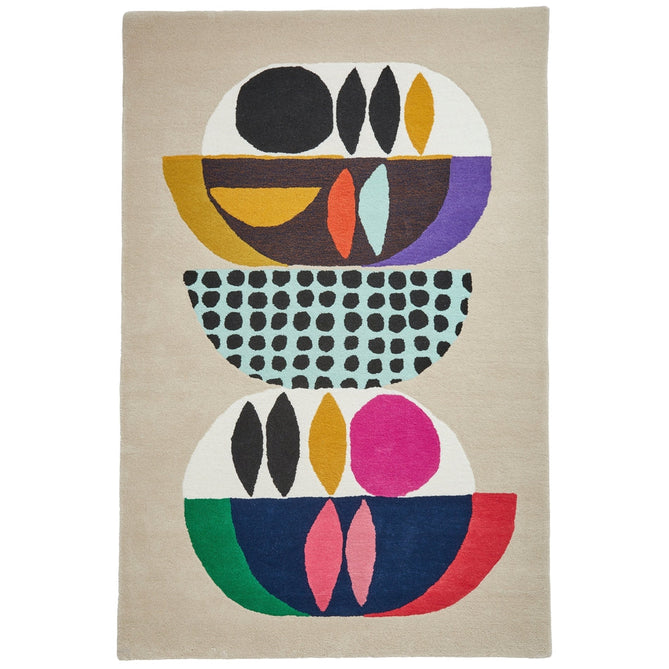 Inaluxe Modern Abstract Designer Wool Neon IX11 Beige/Cream/Blue/Black/Multicolour Rug-Think Rugs-Rug Love - The Most Loved Rug Store