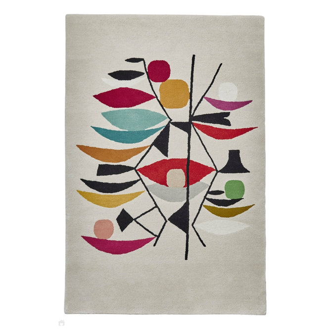 Inaluxe Modern Abstract Designer Wool Shipping News IX10 Beige/Cream/Beige/Black/Red/Blue/Multicolour Rug-Think Rugs-Rug Love - The Most Loved Rug Store