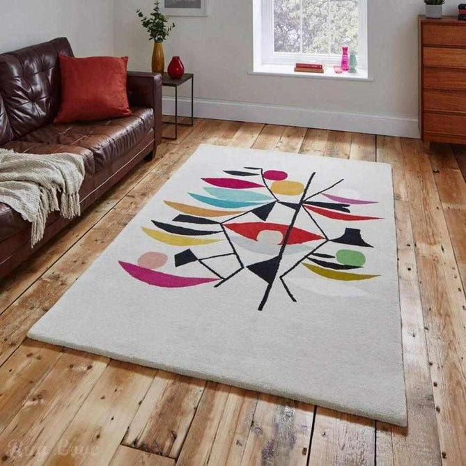 Inaluxe Modern Abstract Designer Wool Shipping News IX10 Beige/Cream/Beige/Black/Red/Blue/Multicolour Rug-Think Rugs-Rug Love - The Most Loved Rug Store