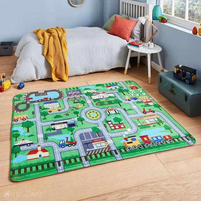 Inspire G4563 Kids Super-Soft Lightweight Play Mat Green Rug-Think Rugs-Rug Love - The Most Loved Rug Store