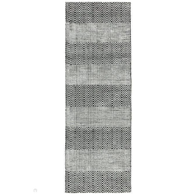 Ives Modern Geometric Chevron Zigzag Hand-Woven Jute&Cotton Durable Textured Soft-Touch Flatweave Grey Runner-Asiatic Carpets-Rug Love - The Most Loved Rug Store