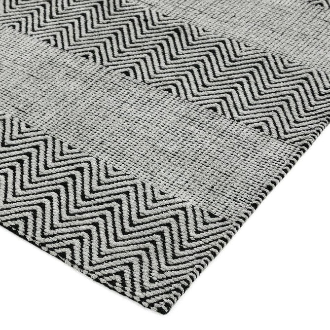 Ives Modern Geometric Chevron Zigzag Hand-Woven Jute&Cotton Durable Textured Soft-Touch Flatweave Grey Runner-Asiatic Carpets-Rug Love - The Most Loved Rug Store