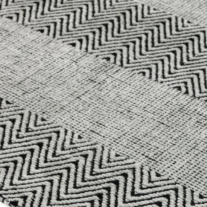 Ives Modern Geometric Chevron Zigzag Hand-Woven Jute&Cotton Durable Textured Soft-Touch Flatweave Grey Runner-Asiatic Carpets-Rug Love - The Most Loved Rug Store