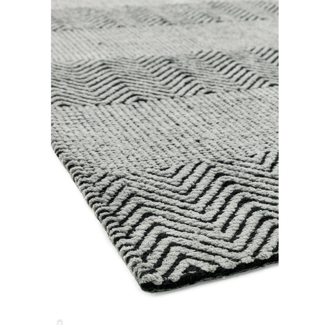 Ives Modern Geometric Chevron Zigzag Hand-Woven Jute&Cotton Durable Textured Soft-Touch Flatweave Grey Runner-Asiatic Carpets-Rug Love - The Most Loved Rug Store