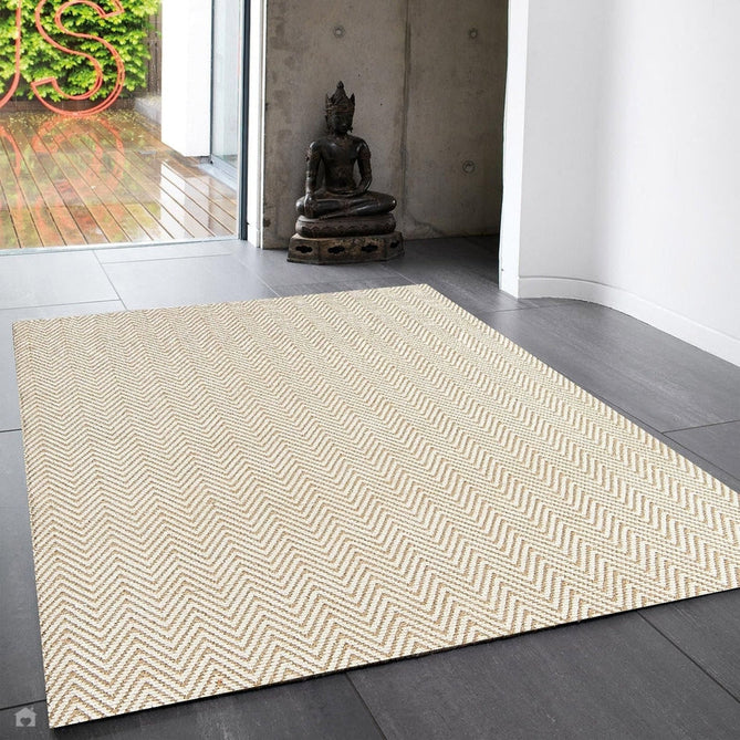 Ives Modern Geometric Chevron Zigzag Hand-Woven Jute&Cotton Durable Textured Soft-Touch Flatweave Natural Rug-Asiatic Carpets-Rug Love - The Most Loved Rug Store