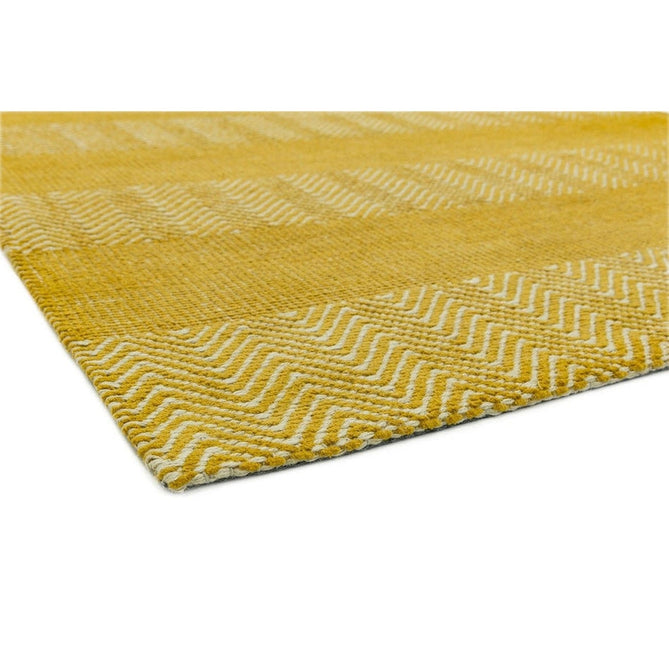 Ives Modern Geometric Chevron Zigzag Hand-Woven Jute&Cotton Durable Textured Soft-Touch Flatweave Yellow Rug-Asiatic Carpets-Rug Love - The Most Loved Rug Store