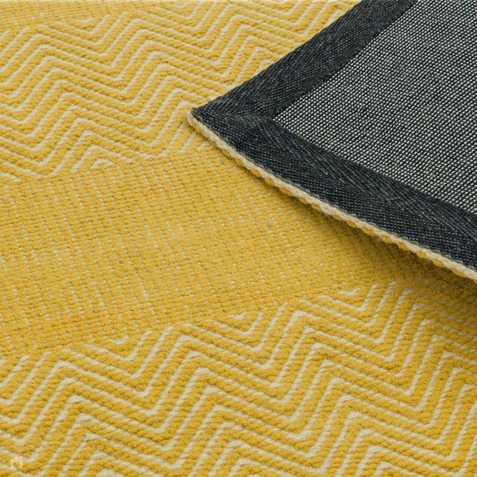 Ives Modern Geometric Chevron Zigzag Hand-Woven Jute&Cotton Durable Textured Soft-Touch Flatweave Yellow Rug-Asiatic Carpets-Rug Love - The Most Loved Rug Store