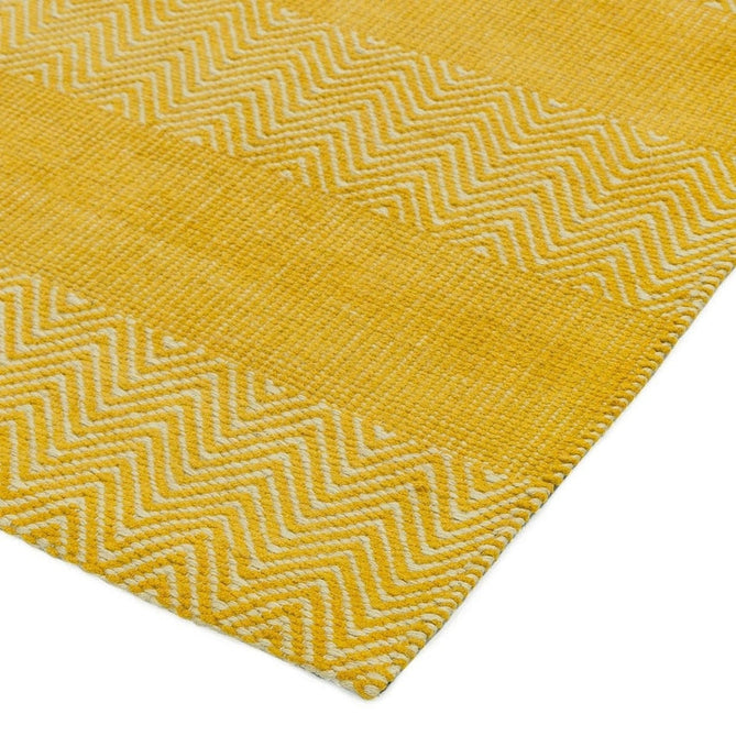 Ives Modern Geometric Chevron Zigzag Hand-Woven Jute&Cotton Durable Textured Soft-Touch Flatweave Yellow Rug-Asiatic Carpets-Rug Love - The Most Loved Rug Store