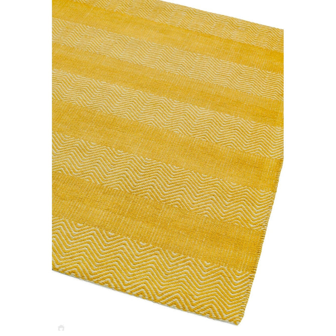 Ives Modern Geometric Chevron Zigzag Hand-Woven Jute&Cotton Durable Textured Soft-Touch Flatweave Yellow Rug-Asiatic Carpets-Rug Love - The Most Loved Rug Store