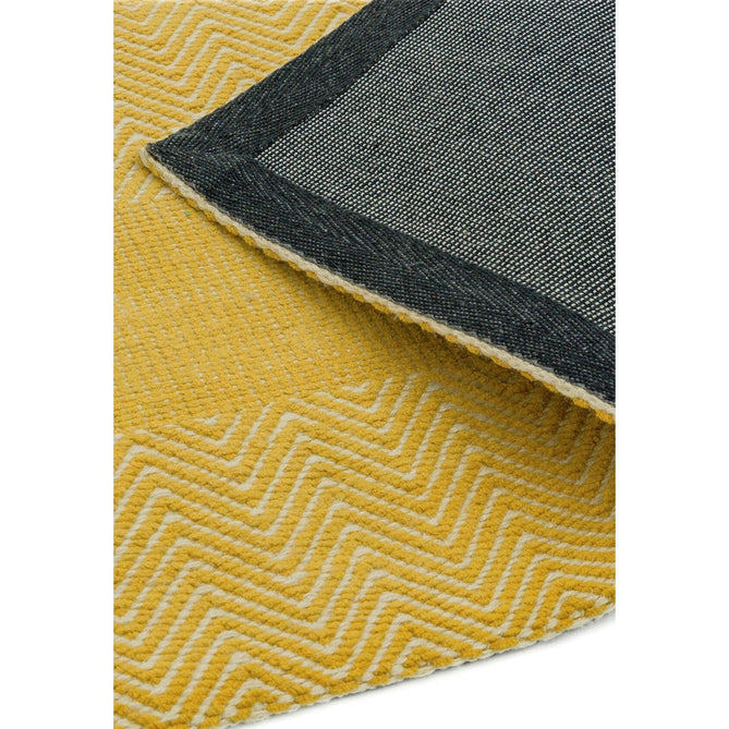 Ives Modern Geometric Chevron Zigzag Hand-Woven Jute&Cotton Durable Textured Soft-Touch Flatweave Yellow Rug-Asiatic Carpets-Rug Love - The Most Loved Rug Store