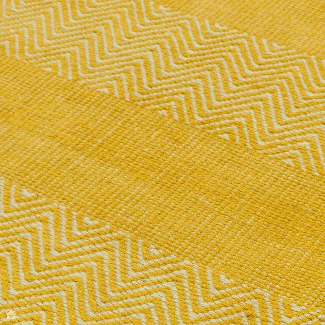 Ives Modern Geometric Chevron Zigzag Hand-Woven Jute&Cotton Durable Textured Soft-Touch Flatweave Yellow Runner-Asiatic Carpets-Rug Love - The Most Loved Rug Store