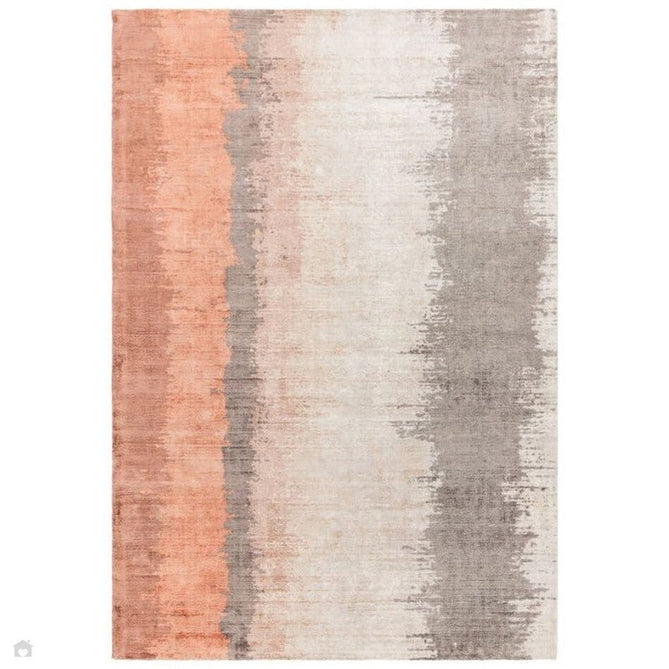 Juno Modern Abstract Tonal Ombre Hand-Woven Textured Shimmer Viscose Flatweave Ginger Orange/Rust/Beige/Charcoal Rug-Asiatic Carpets-Rug Love - The Most Loved Rug Store