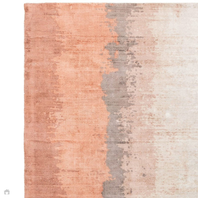 Juno Modern Abstract Tonal Ombre Hand-Woven Textured Shimmer Viscose Flatweave Ginger Orange/Rust/Beige/Charcoal Rug-Asiatic Carpets-Rug Love - The Most Loved Rug Store