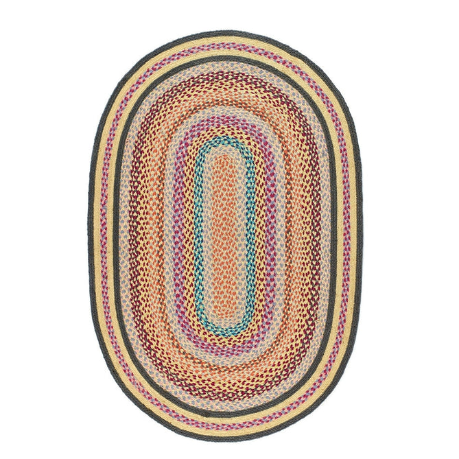 Jute Extra Colourful Oval Orange/Multicolour Rug-Origins-Rug Love - The Most Loved Rug Store