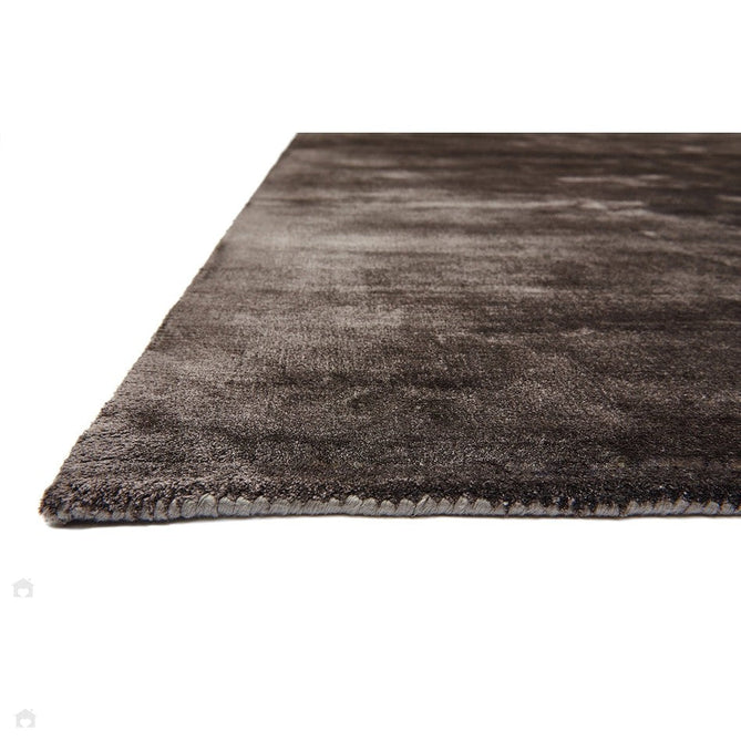 Katherine Carnaby Chrome Modern Designer Plain High-Density Heavyweight Hand-Woven Silky Smooth Shimmer Viscose Charcoal Grey Rug-Asiatic Carpets-Rug Love - The Most Loved Rug Store