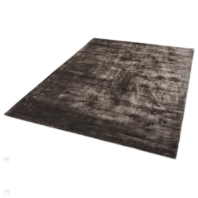 Katherine Carnaby Chrome Modern Designer Plain High-Density Heavyweight Hand-Woven Silky Smooth Shimmer Viscose Charcoal Grey Rug-Asiatic Carpets-Rug Love - The Most Loved Rug Store