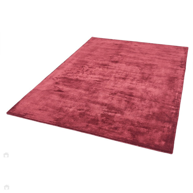 Katherine Carnaby Chrome Modern Designer Plain High-Density Heavyweight Hand-Woven Silky Smooth Shimmer Viscose Claret Red Rug-Asiatic Carpets-Rug Love - The Most Loved Rug Store