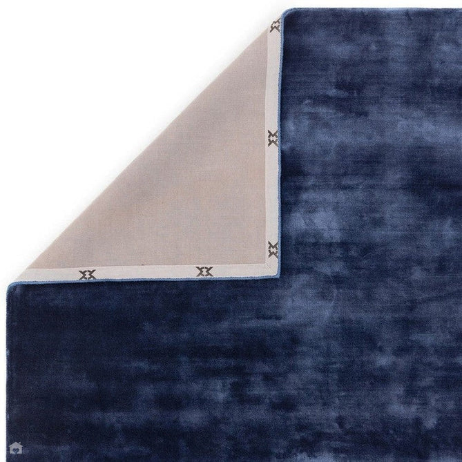 Katherine Carnaby Chrome Modern Designer Plain High-Density Heavyweight Hand-Woven Silky Smooth Shimmer Viscose Ink Blue Rug-Asiatic Carpets-Rug Love - The Most Loved Rug Store