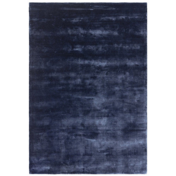 Katherine Carnaby Chrome Modern Designer Plain High-Density Heavyweight Hand-Woven Silky Smooth Shimmer Viscose Ink Blue Rug-Asiatic Carpets-Rug Love - The Most Loved Rug Store