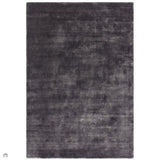 Katherine Carnaby Chrome Modern Designer Plain High-Density Heavyweight Hand-Woven Silky Smooth Shimmer Viscose Lead Grey Rug 120 x 180 cm