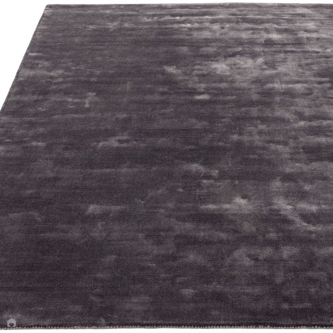 Katherine Carnaby Chrome Modern Designer Plain High-Density Heavyweight Hand-Woven Silky Smooth Shimmer Viscose Lead Grey Rug-Asiatic Carpets-Rug Love - The Most Loved Rug Store