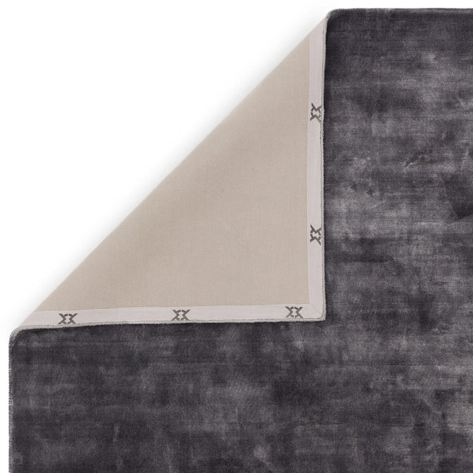 Katherine Carnaby Chrome Modern Designer Plain High-Density Heavyweight Hand-Woven Silky Smooth Shimmer Viscose Lead Grey Rug-Asiatic Carpets-Rug Love - The Most Loved Rug Store