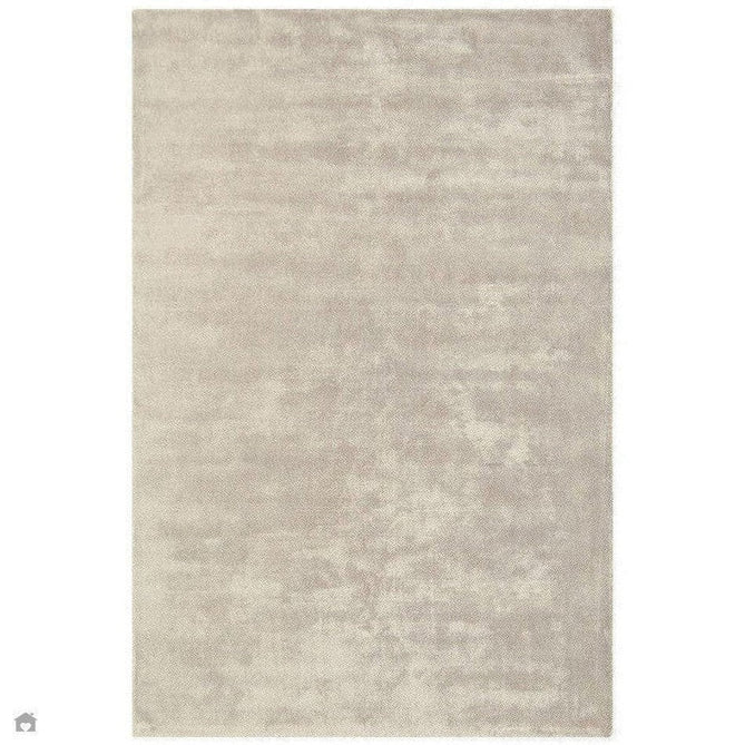 Buy Asiatic Carpets Katherine Carnaby Chrome Modern Designer Plain High-Density Heavyweight Hand-Woven Silky Smooth Shimmer Viscose Pearl Cream/White Rug Lowest Price | Rug Love