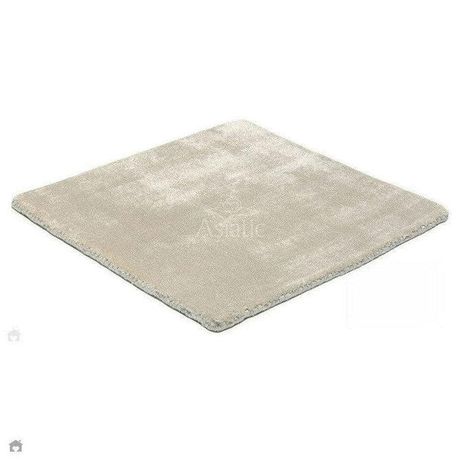 Buy Asiatic Carpets Katherine Carnaby Chrome Modern Designer Plain High-Density Heavyweight Hand-Woven Silky Smooth Shimmer Viscose Pearl Cream/White Rug Lowest Price | Rug Love