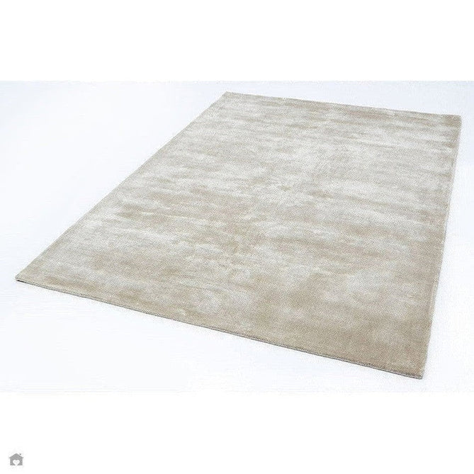 Buy Asiatic Carpets Katherine Carnaby Chrome Modern Designer Plain High-Density Heavyweight Hand-Woven Silky Smooth Shimmer Viscose Pearl Cream/White Rug Lowest Price | Rug Love