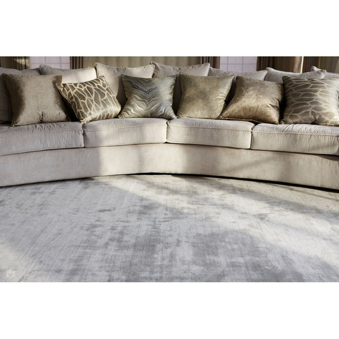 Katherine Carnaby Chrome Modern Designer Plain High-Density Heavyweight Hand-Woven Silky Smooth Shimmer Viscose Silver Grey Rug-Asiatic Carpets-Rug Love - The Most Loved Rug Store