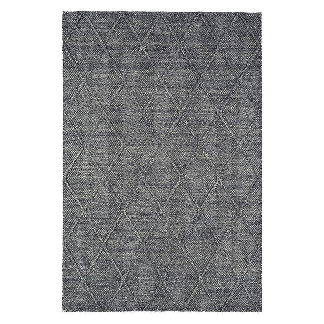 Katherine Carnaby Coast CD01 Modern Designer Plain Geometric Diamond Hand-Woven Textured Wool&Viscose Flatweave Charcoal Grey Rug-Asiatic Carpets-Rug Love - The Most Loved Rug Store