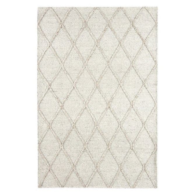 Katherine Carnaby Coast CD02 Modern Designer Plain Geometric Diamond Hand-Woven Textured Wool&Viscose Flatweave Cream Rug-Asiatic Carpets-Rug Love - The Most Loved Rug Store