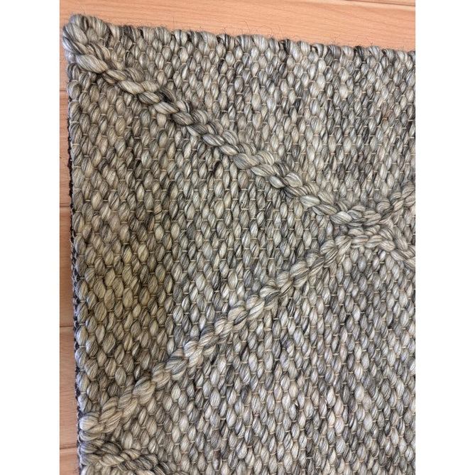 Katherine Carnaby Coast CD03 Modern Designer Plain Geometric Diamond Hand-Woven Textured Wool&Viscose Flatweave Grey Marl Rug-Asiatic Carpets-Rug Love - The Most Loved Rug Store