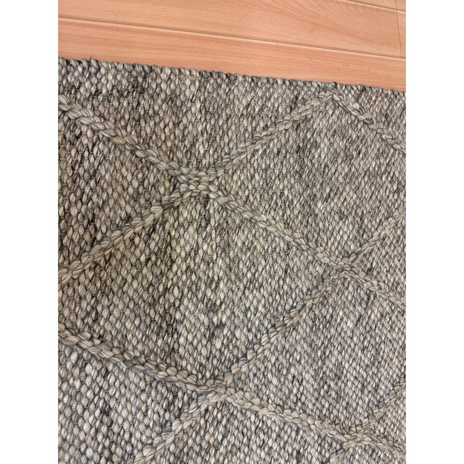 Katherine Carnaby Coast CD03 Modern Designer Plain Geometric Diamond Hand-Woven Textured Wool&Viscose Flatweave Grey Marl Rug-Asiatic Carpets-Rug Love - The Most Loved Rug Store