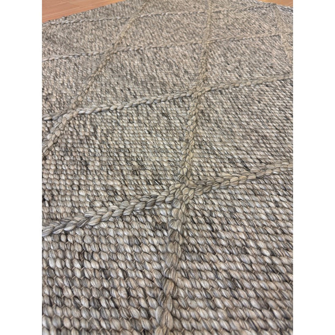 Katherine Carnaby Coast CD03 Modern Designer Plain Geometric Diamond Hand-Woven Textured Wool&Viscose Flatweave Grey Marl Rug-Asiatic Carpets-Rug Love - The Most Loved Rug Store