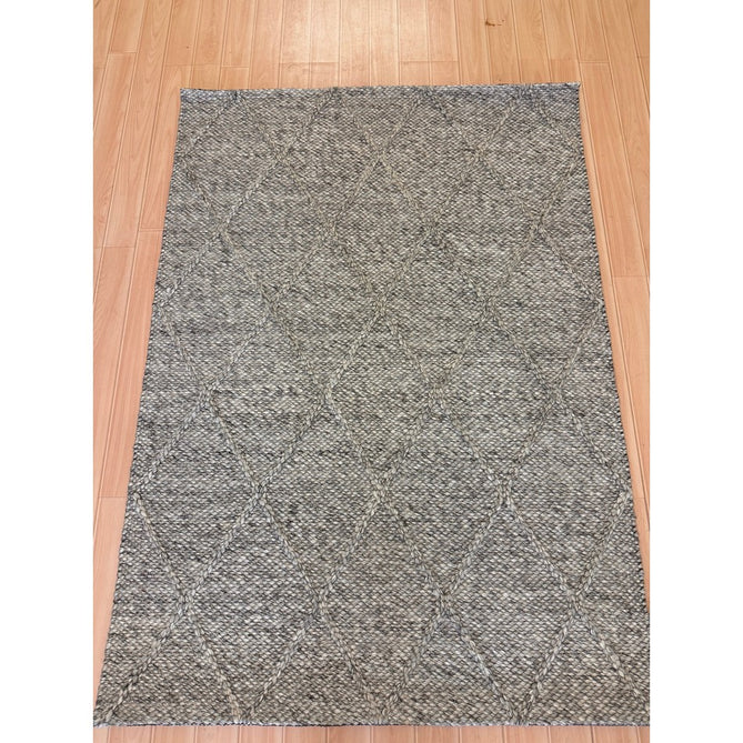 Katherine Carnaby Coast CD03 Modern Designer Plain Geometric Diamond Hand-Woven Textured Wool&Viscose Flatweave Grey Marl Rug-Asiatic Carpets-Rug Love - The Most Loved Rug Store