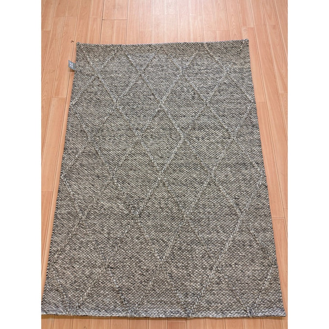 Katherine Carnaby Coast CD03 Modern Designer Plain Geometric Diamond Hand-Woven Textured Wool&Viscose Flatweave Grey Marl Rug-Asiatic Carpets-Rug Love - The Most Loved Rug Store