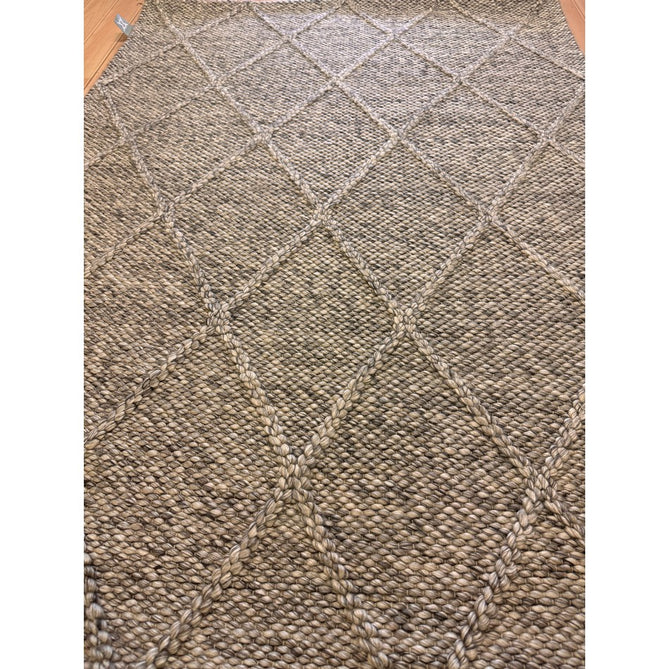 Katherine Carnaby Coast CD03 Modern Designer Plain Geometric Diamond Hand-Woven Textured Wool&Viscose Flatweave Grey Marl Rug-Asiatic Carpets-Rug Love - The Most Loved Rug Store