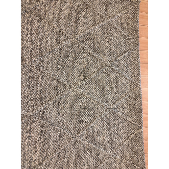 Katherine Carnaby Coast CD03 Modern Designer Plain Geometric Diamond Hand-Woven Textured Wool&Viscose Flatweave Grey Marl Rug-Asiatic Carpets-Rug Love - The Most Loved Rug Store