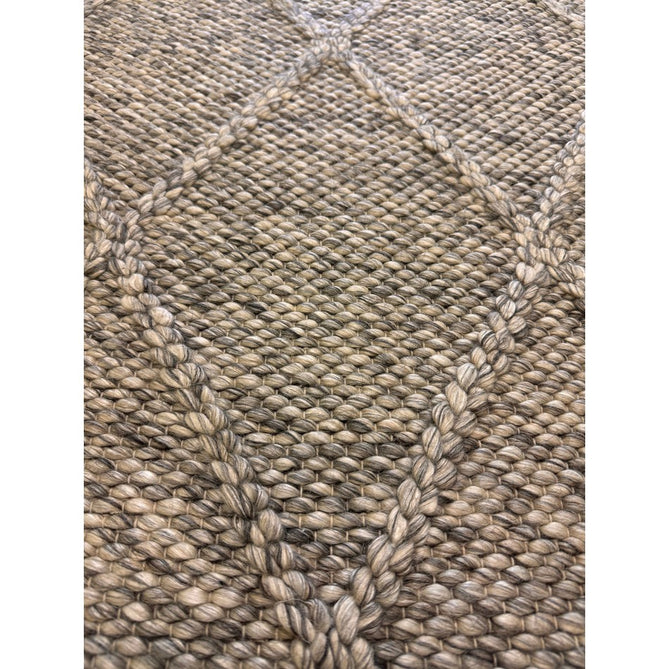 Katherine Carnaby Coast CD03 Modern Designer Plain Geometric Diamond Hand-Woven Textured Wool&Viscose Flatweave Grey Marl Rug-Asiatic Carpets-Rug Love - The Most Loved Rug Store