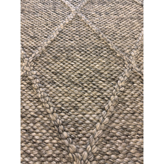 Katherine Carnaby Coast CD03 Modern Designer Plain Geometric Diamond Hand-Woven Textured Wool&Viscose Flatweave Grey Marl Rug-Asiatic Carpets-Rug Love - The Most Loved Rug Store