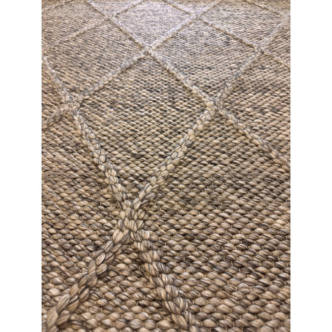 Katherine Carnaby Coast CD03 Modern Designer Plain Geometric Diamond Hand-Woven Textured Wool&Viscose Flatweave Grey Marl Rug-Asiatic Carpets-Rug Love - The Most Loved Rug Store