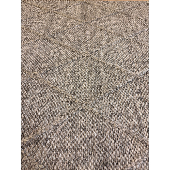 Katherine Carnaby Coast CD03 Modern Designer Plain Geometric Diamond Hand-Woven Textured Wool&Viscose Flatweave Grey Marl Rug-Asiatic Carpets-Rug Love - The Most Loved Rug Store