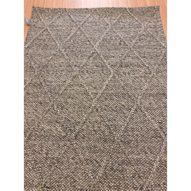 Katherine Carnaby Coast CD03 Modern Designer Plain Geometric Diamond Hand-Woven Textured Wool&Viscose Flatweave Grey Marl Rug-Asiatic Carpets-Rug Love - The Most Loved Rug Store