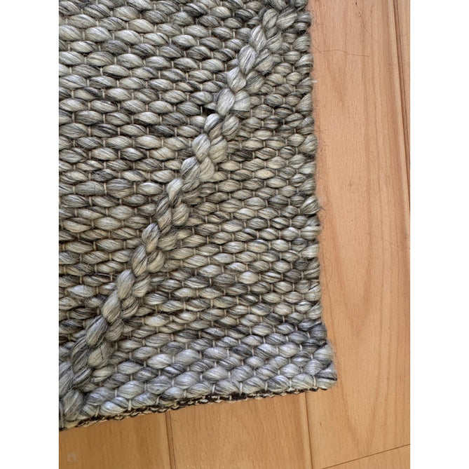 Katherine Carnaby Coast CD03 Modern Designer Plain Geometric Diamond Hand-Woven Textured Wool&Viscose Flatweave Grey Marl Rug-Asiatic Carpets-Rug Love - The Most Loved Rug Store