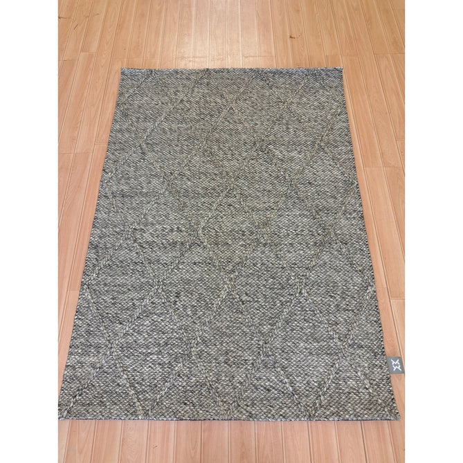 Katherine Carnaby Coast CD03 Modern Designer Plain Geometric Diamond Hand-Woven Textured Wool&Viscose Flatweave Grey Marl Rug-Asiatic Carpets-Rug Love - The Most Loved Rug Store