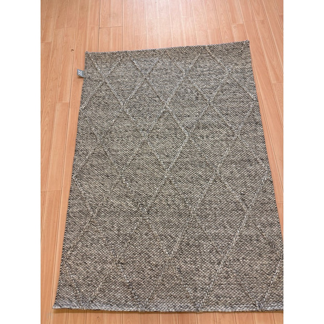 Katherine Carnaby Coast CD03 Modern Designer Plain Geometric Diamond Hand-Woven Textured Wool&Viscose Flatweave Grey Marl Rug-Asiatic Carpets-Rug Love - The Most Loved Rug Store