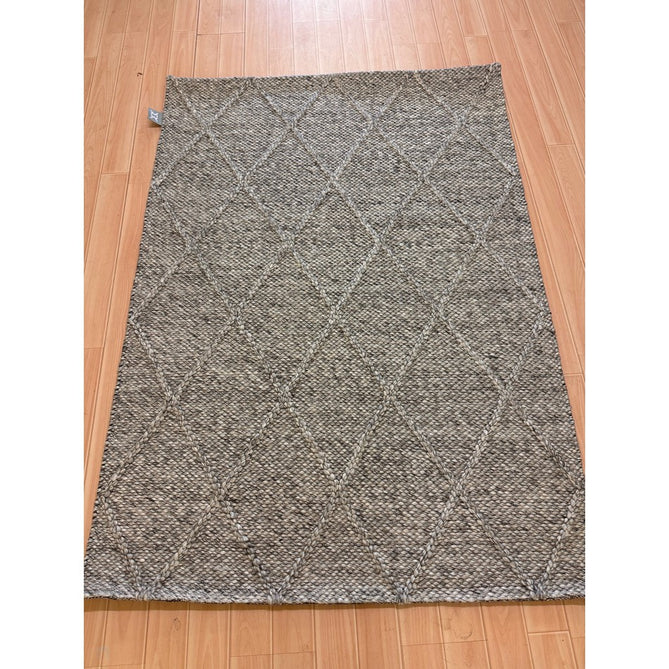 Katherine Carnaby Coast CD03 Modern Designer Plain Geometric Diamond Hand-Woven Textured Wool&Viscose Flatweave Grey Marl Rug-Asiatic Carpets-Rug Love - The Most Loved Rug Store