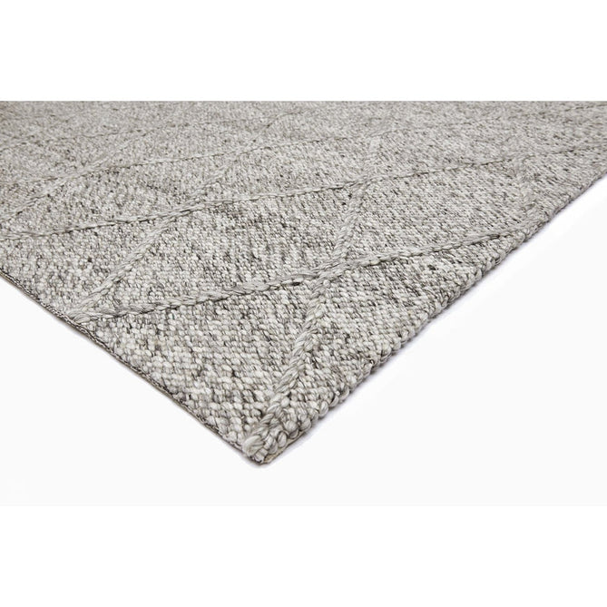 Katherine Carnaby Coast CD03 Modern Designer Plain Geometric Diamond Hand-Woven Textured Wool&Viscose Flatweave Grey Marl Rug-Asiatic Carpets-Rug Love - The Most Loved Rug Store